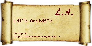 Léb Arikán névjegykártya